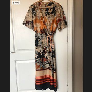 glam Wrap Midi Dress